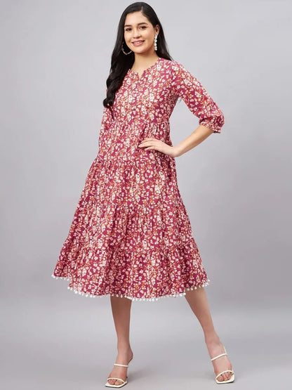 winered-women-pink-floral-printed-fit-flare-dress