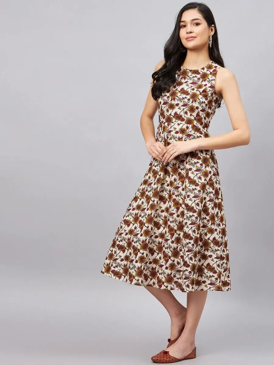 winered-women-beige-floral-printed-a-line-dress