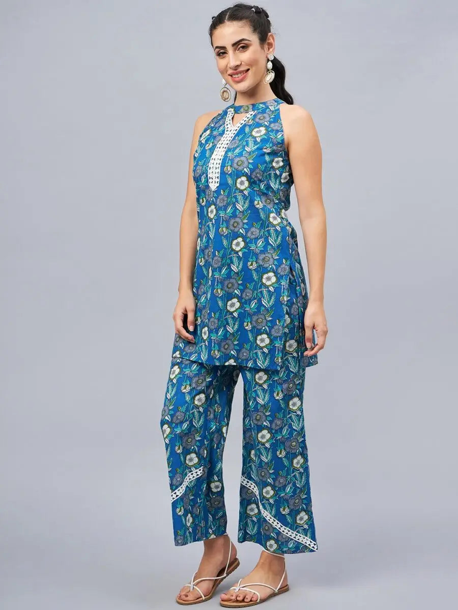 winered-woman-blue-co-ord-set-for-women-with-lace-co-ord-set