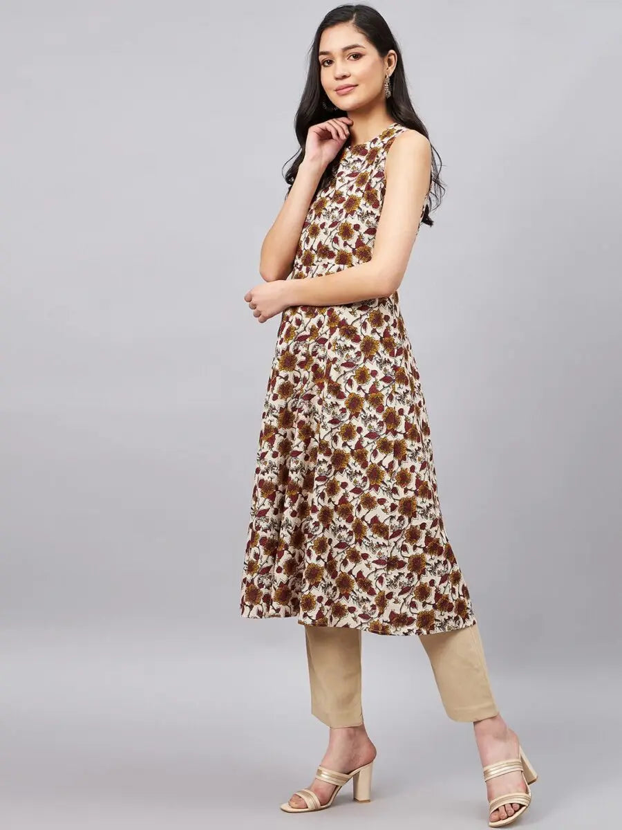 winered-women-beige-kurta-with-keyhole-at-back