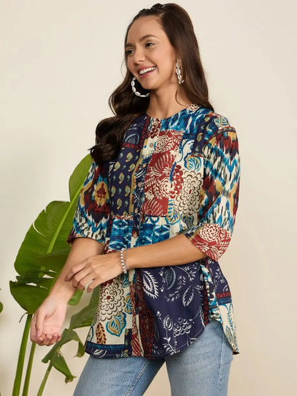 winered-woman-multicolor-front-opening-printed-tunic