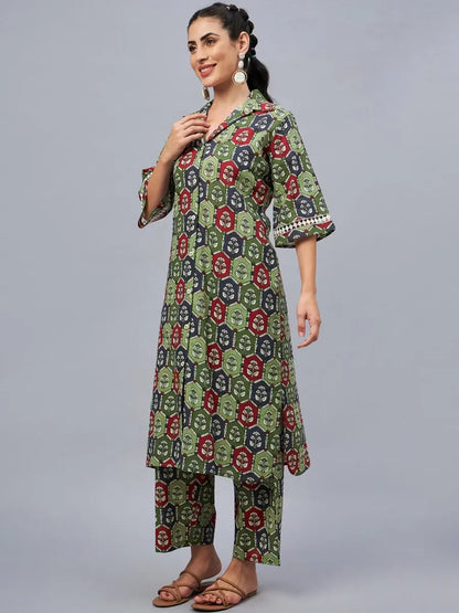 winered-woman-green-oversized-floral-print-sleeve-lace-co-ord-for-women-online