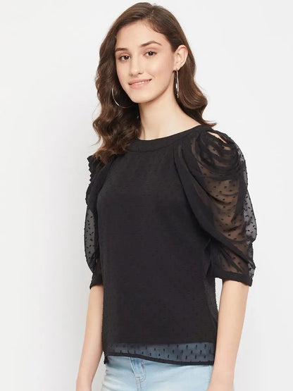 winered-women-green-cowl-sleeve-top-2