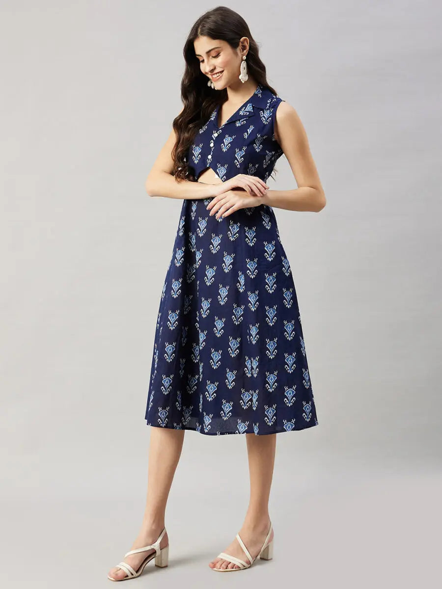 winered-women-navy-blue-a-line-dress-front-triangle-cut-out-a-line-dress