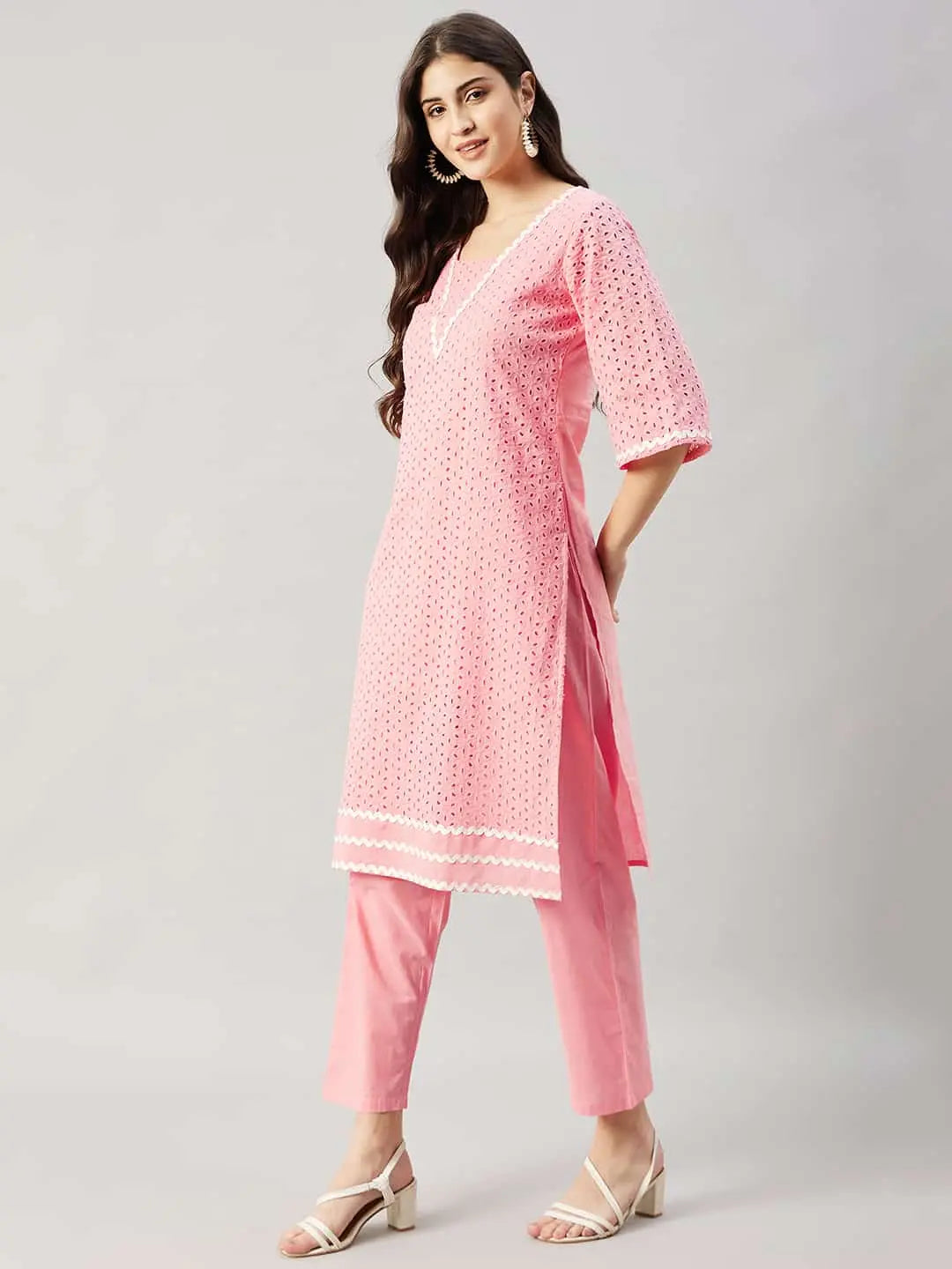 winered-woman-pink-schiffli-with-v-neck-lace-kurta-dupatta-sets-online