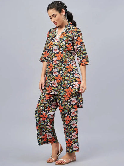 winered-woman-navy-blue-floral-print-hi-low-tunic-co-ord-set