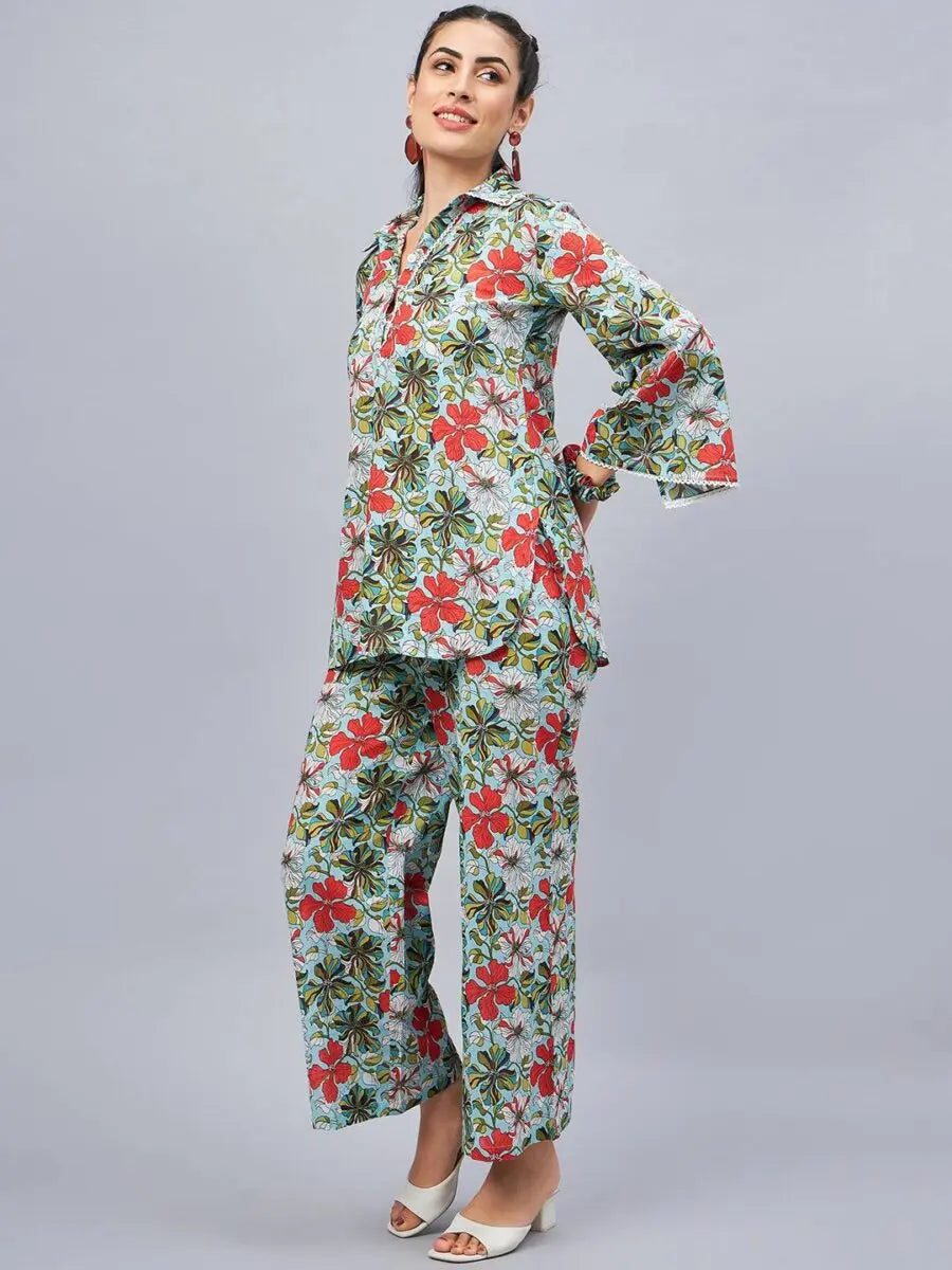 winered-skyblue-womens-cotton-co-ord-sets