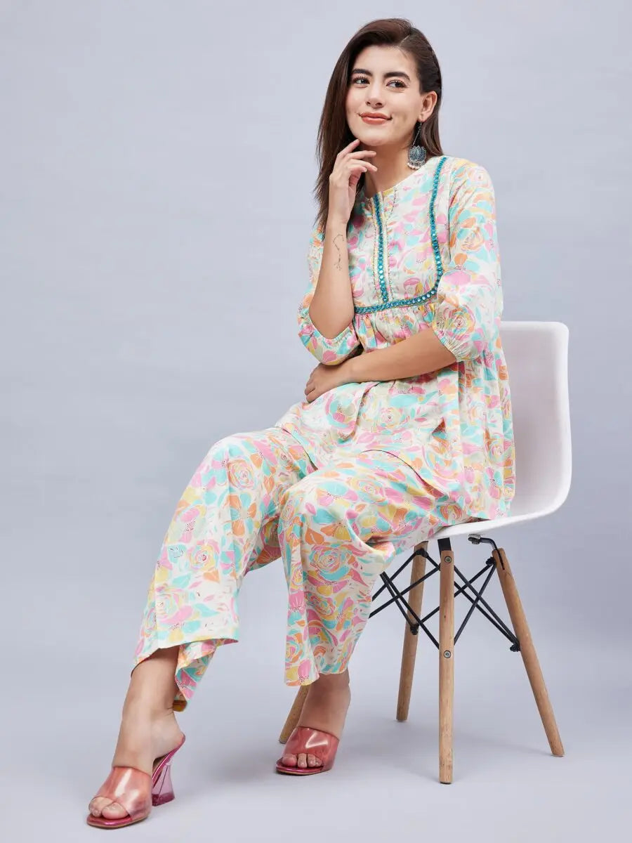 winered-woman-floral-print-with-embroidered-off-white-co-ord-set