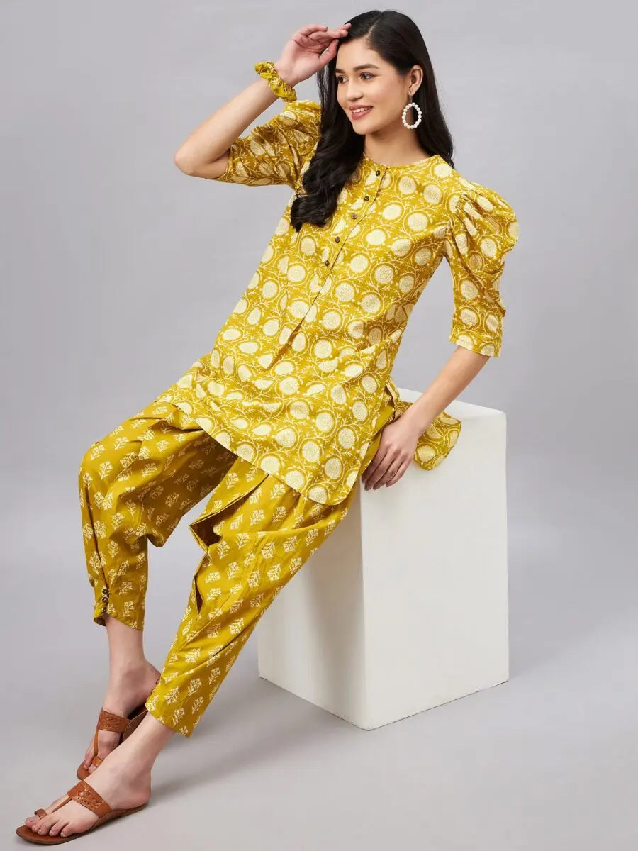 winered-women-yellow-color-cotton-co-ord-set