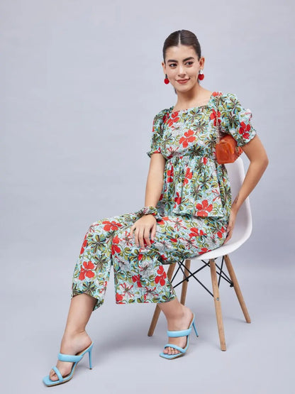 winered-woman-sky-blue-printed-back-tie-up-co-ord-set