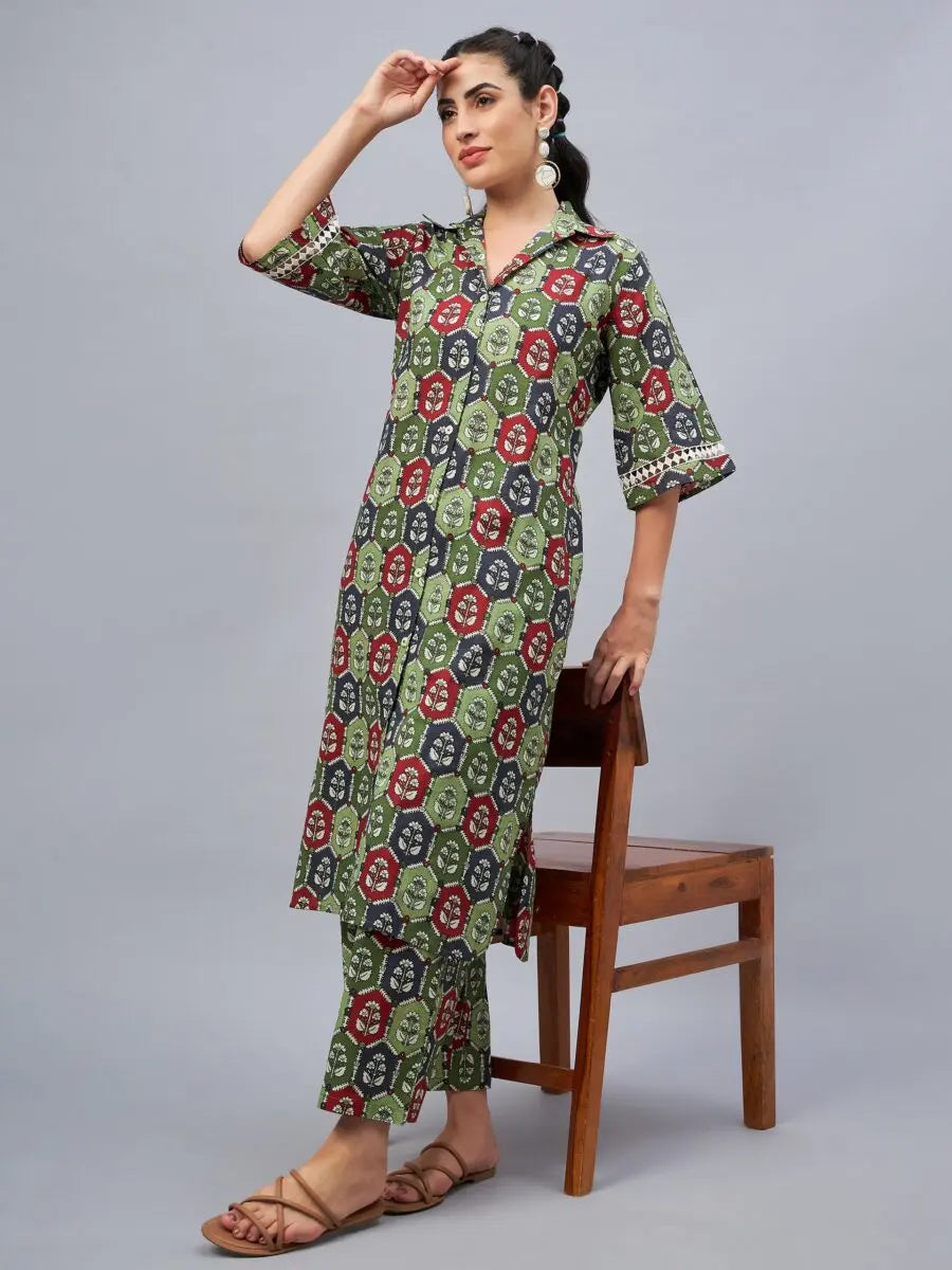 winered-woman-green-oversized-floral-print-sleeve-lace-co-ord-for-women-online