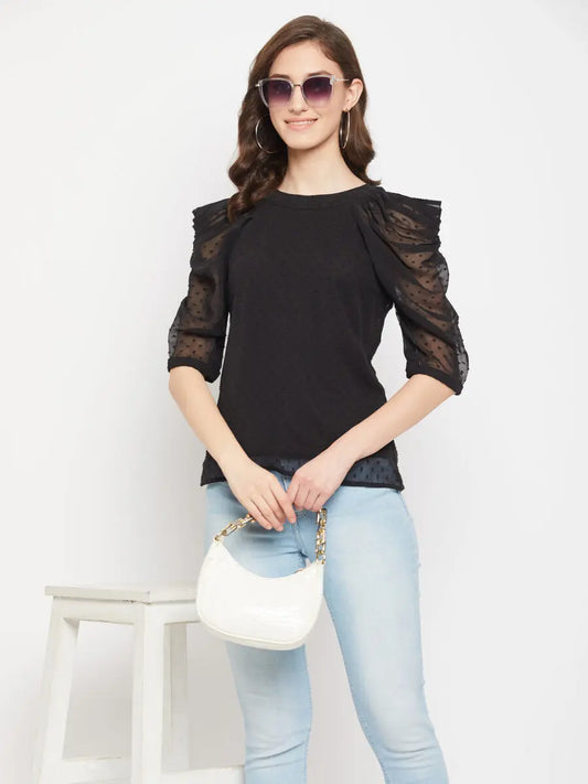 winered-women-green-cowl-sleeve-top-2