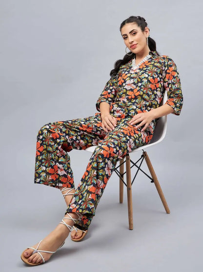 winered-woman-navy-blue-floral-print-hi-low-tunic-co-ord-set