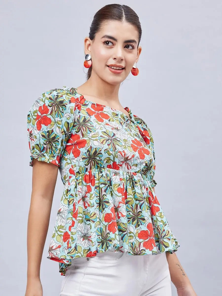 winered-women-sky-blue-printed-back-tie-up-top