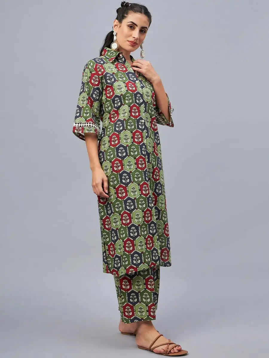 winered-woman-green-oversized-floral-print-sleeve-lace-co-ord-for-women-online