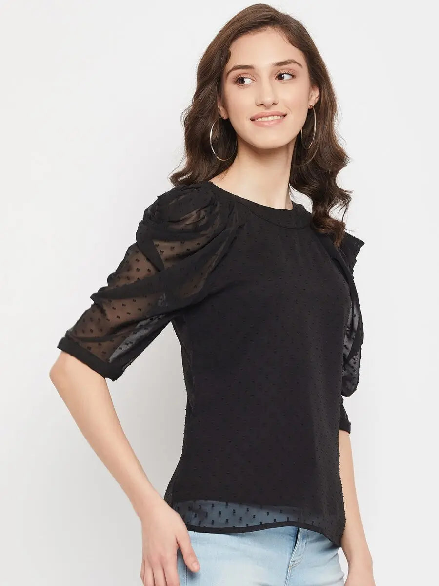 winered-women-green-cowl-sleeve-top-2