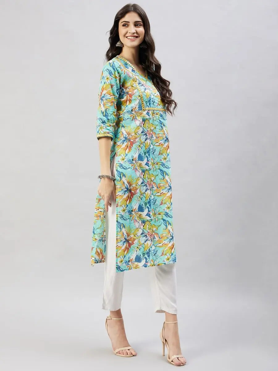 winered-women-light-blue-cotton-kurta-printed-w-d-neck-embroidered-kurta
