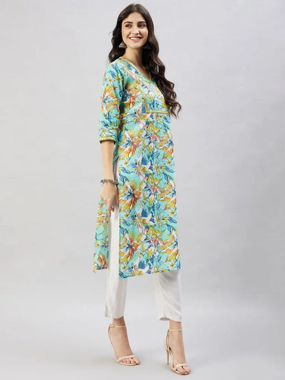 winered-women-light-blue-cotton-kurta-printed-w-d-neck-embroidered-kurta