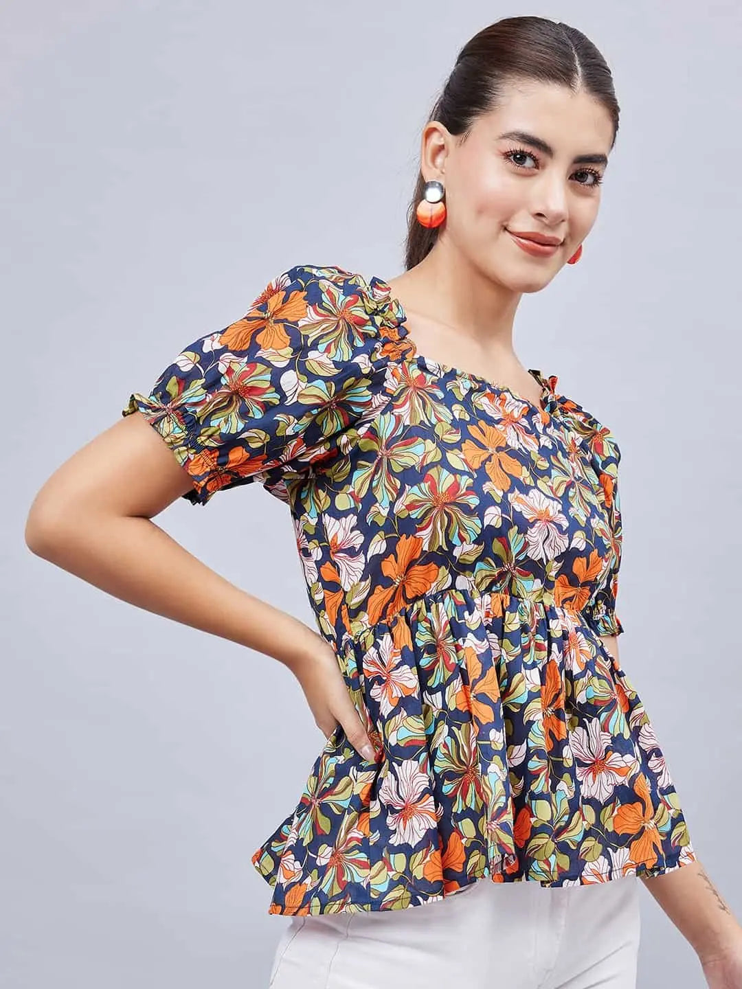 winered-women-navy-blue-back-tie-up-top