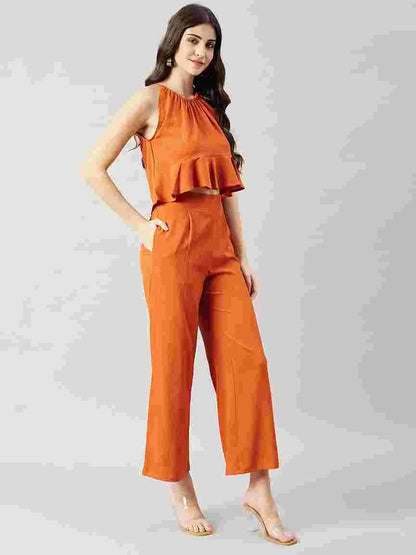 orange-halter-neck-stitched-crop-top-pant-co-ord-set-for-women
