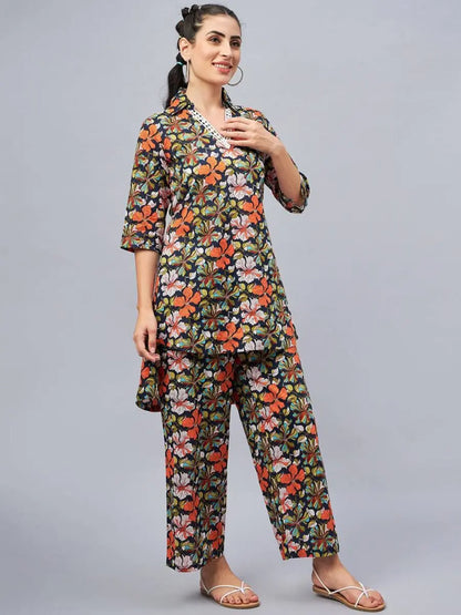 winered-woman-navy-blue-floral-print-hi-low-tunic-co-ord-set