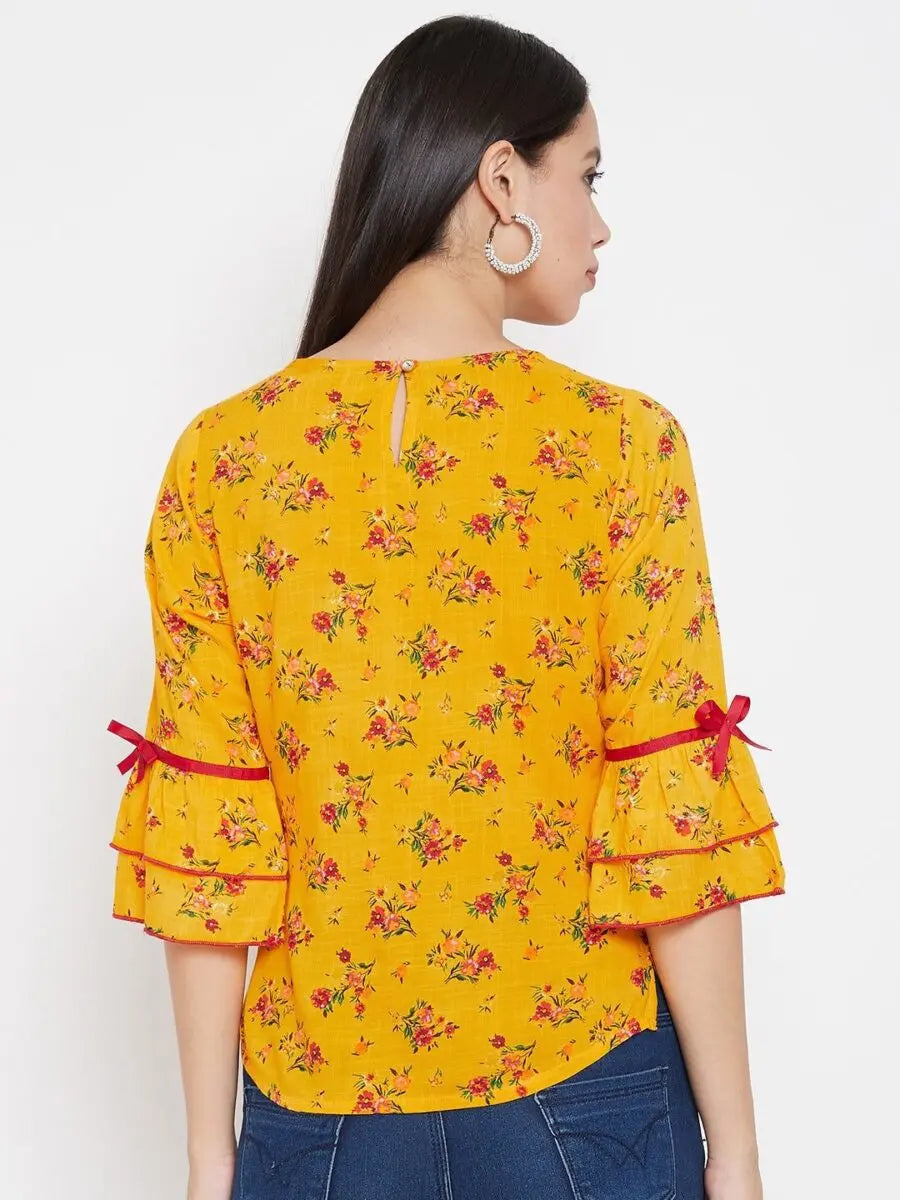 winered-yellow-floral-print-rayon-regular-top