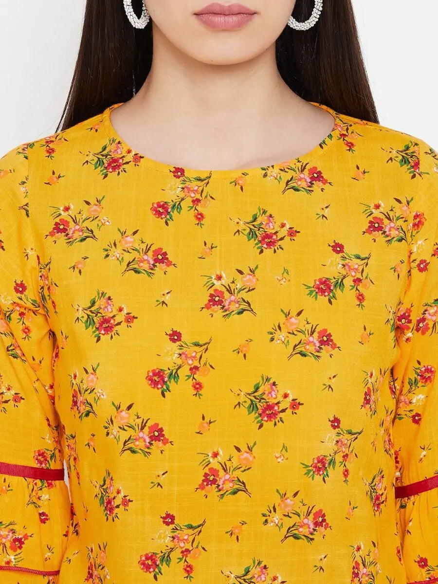 winered-yellow-floral-print-rayon-regular-top