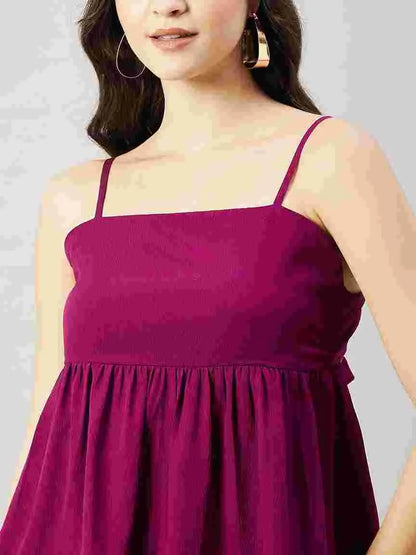 dark-purple-pleated-stitched-peplum-top-pant-co-ord-set-for-women