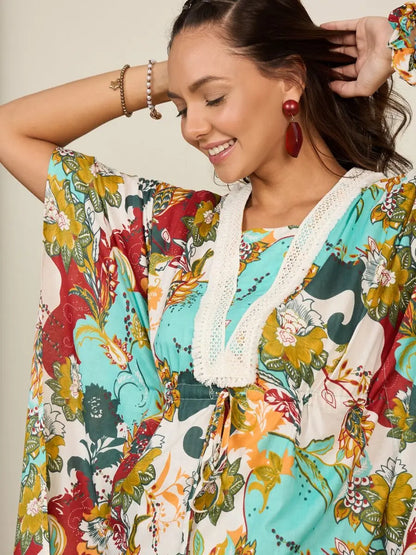 winered-woman-lace-detailing-kaftan-set