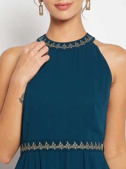 winered-woman-embriodered-belt-maxi-dress