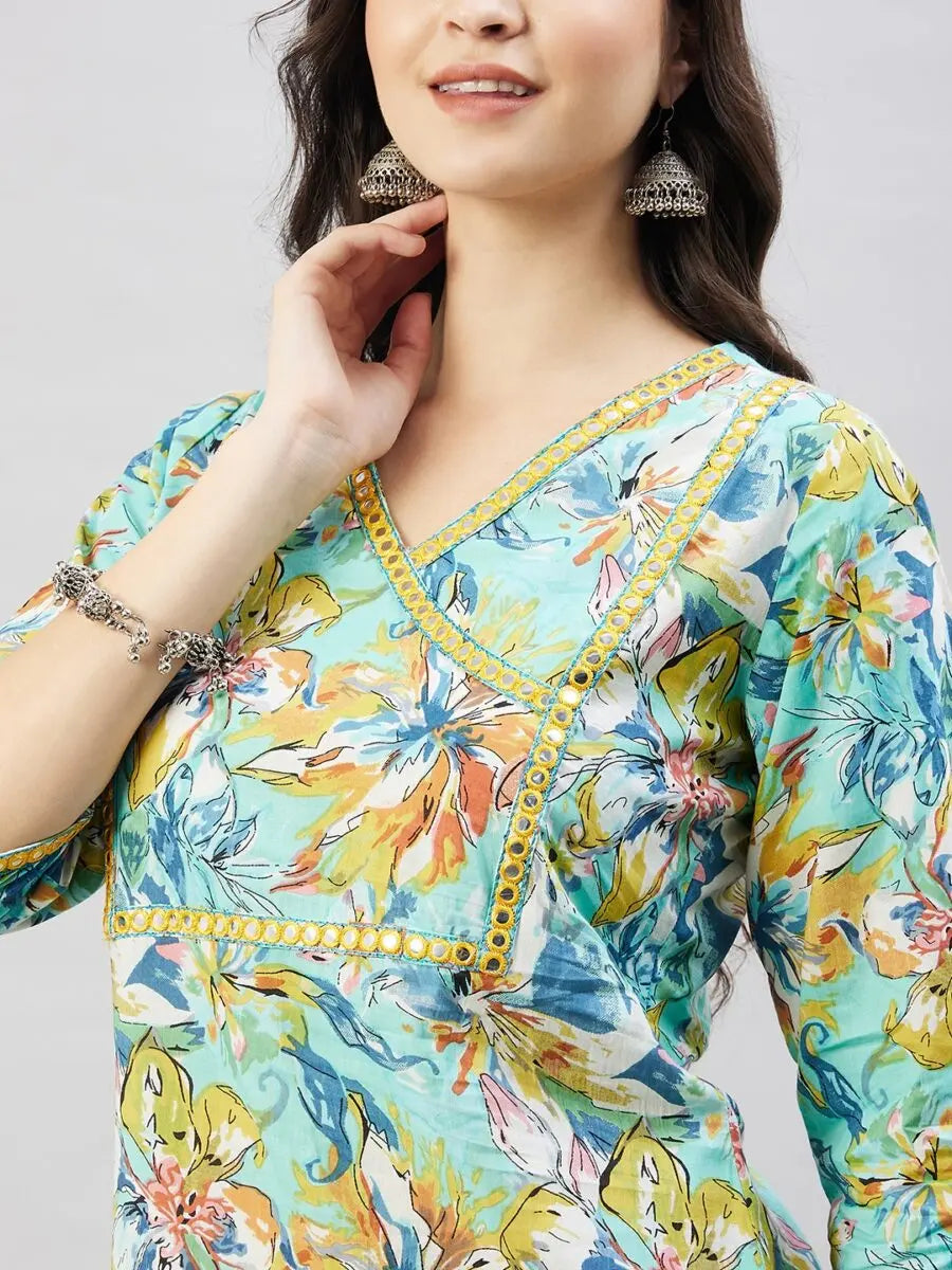 winered-women-light-blue-cotton-kurta-printed-w-d-neck-embroidered-kurta