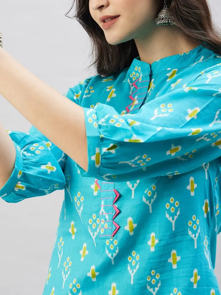 winered-women-light-blue-with-contrast-pink-thread-work-kurta