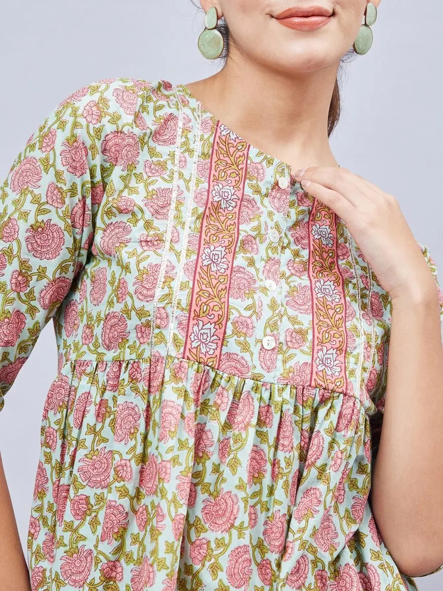 winred-women-green-floral-printed-top