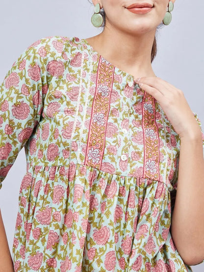 winred-women-green-floral-printed-top