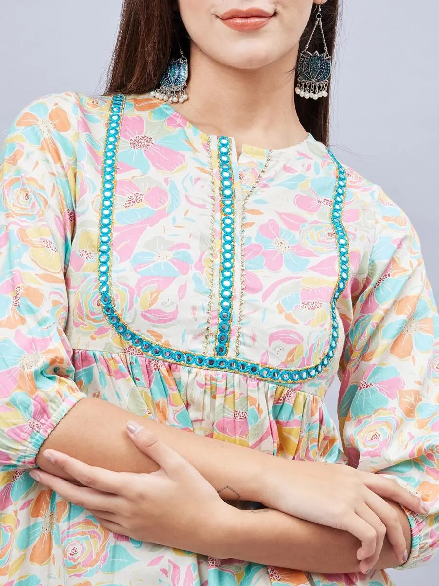 winered-woman-floral-print-with-embroidered-off-white-co-ord-set