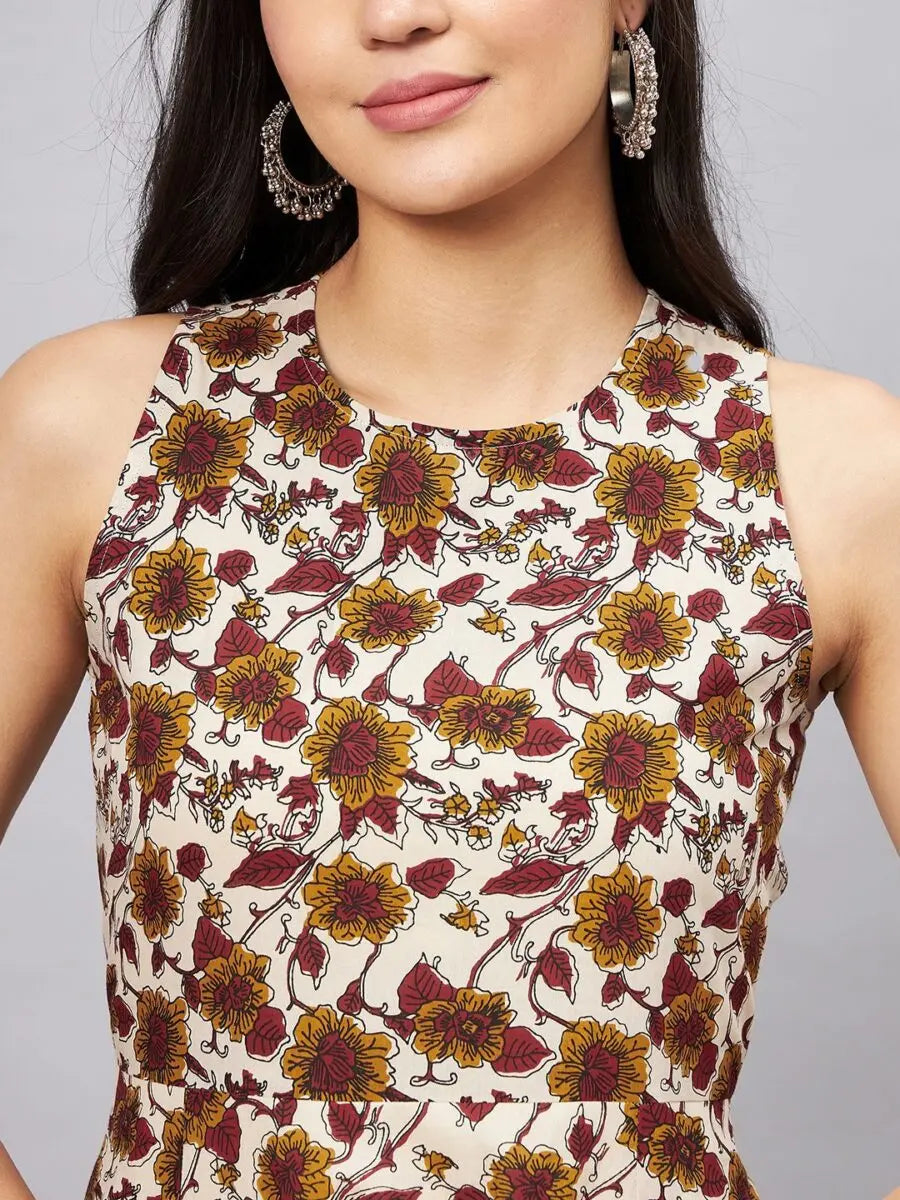 winered-women-beige-floral-printed-a-line-dress