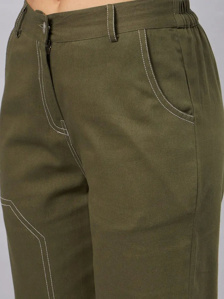 winered-women-high-rise-olive-straight-green-trouser