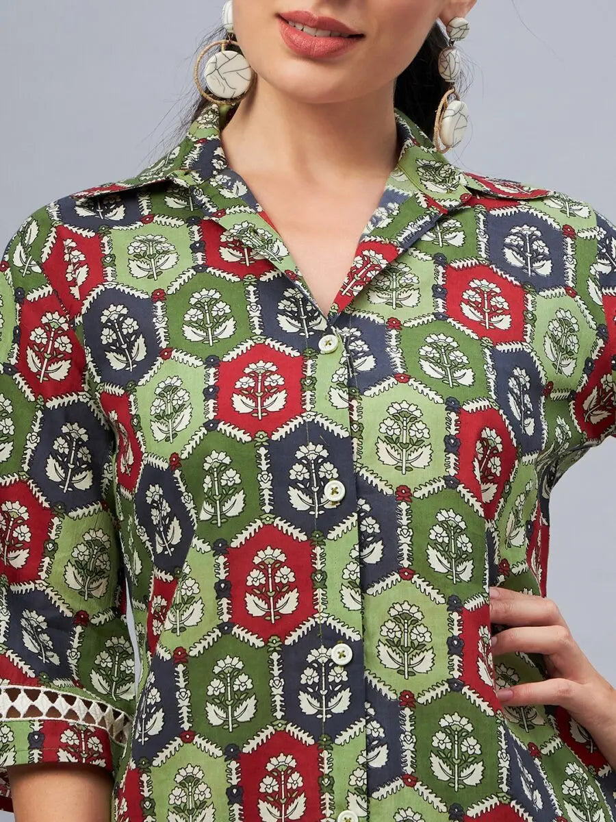 winered-woman-green-oversized-floral-print-sleeve-lace-co-ord-for-women-online