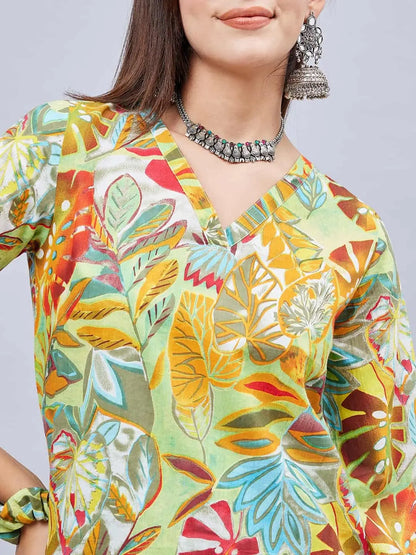winred-woman-multicolour-printed-v-neck-co-ord-set