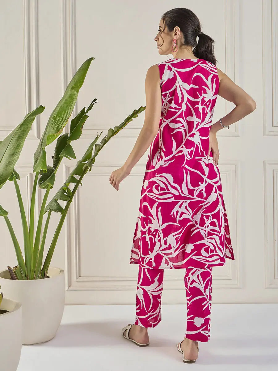 winered-women-pink-lace-detailing-yoke-co-ord-set