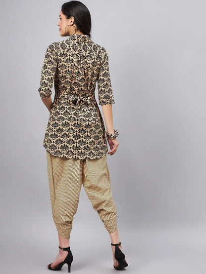 winered-women-beige-and-black-tulip-pant-co-ord-set-with-scrunchie