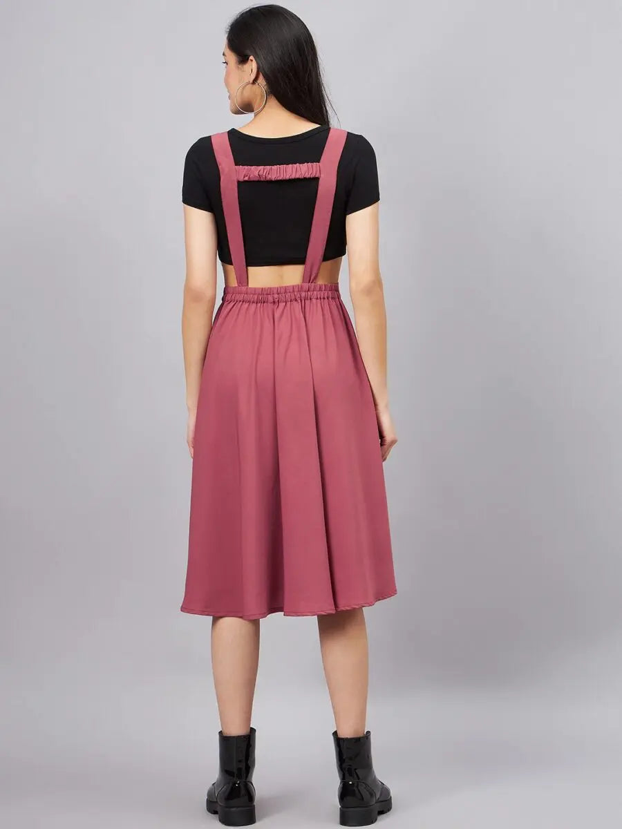 winered-women-pink-pinafore-flared-dress