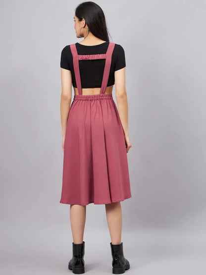 winered-women-pink-pinafore-flared-dress