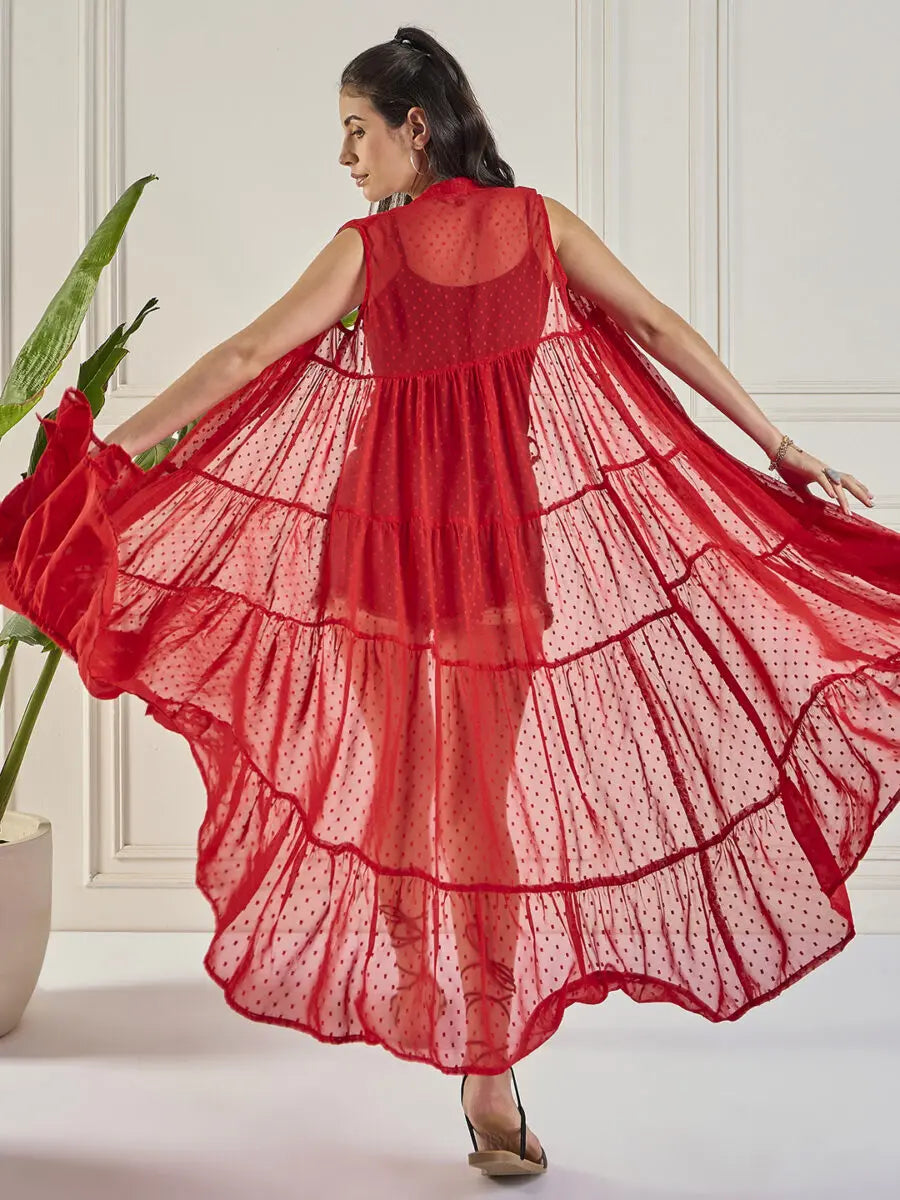 winered-women-red-longline-georgette-shrug