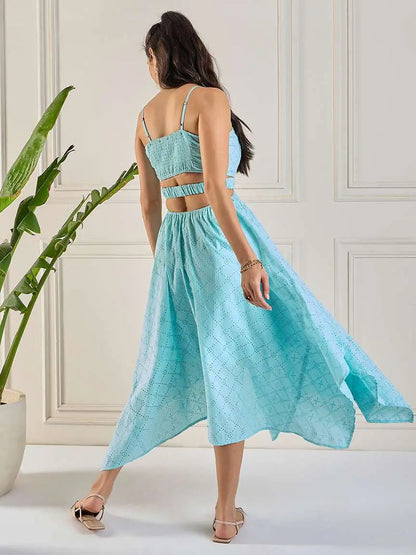 winered-women-sky-blue-schiffli-cut-out-dress