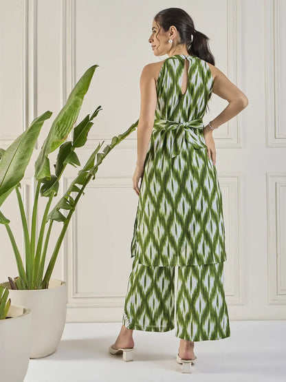 winered-women-green-halter-neck-co-ord-set