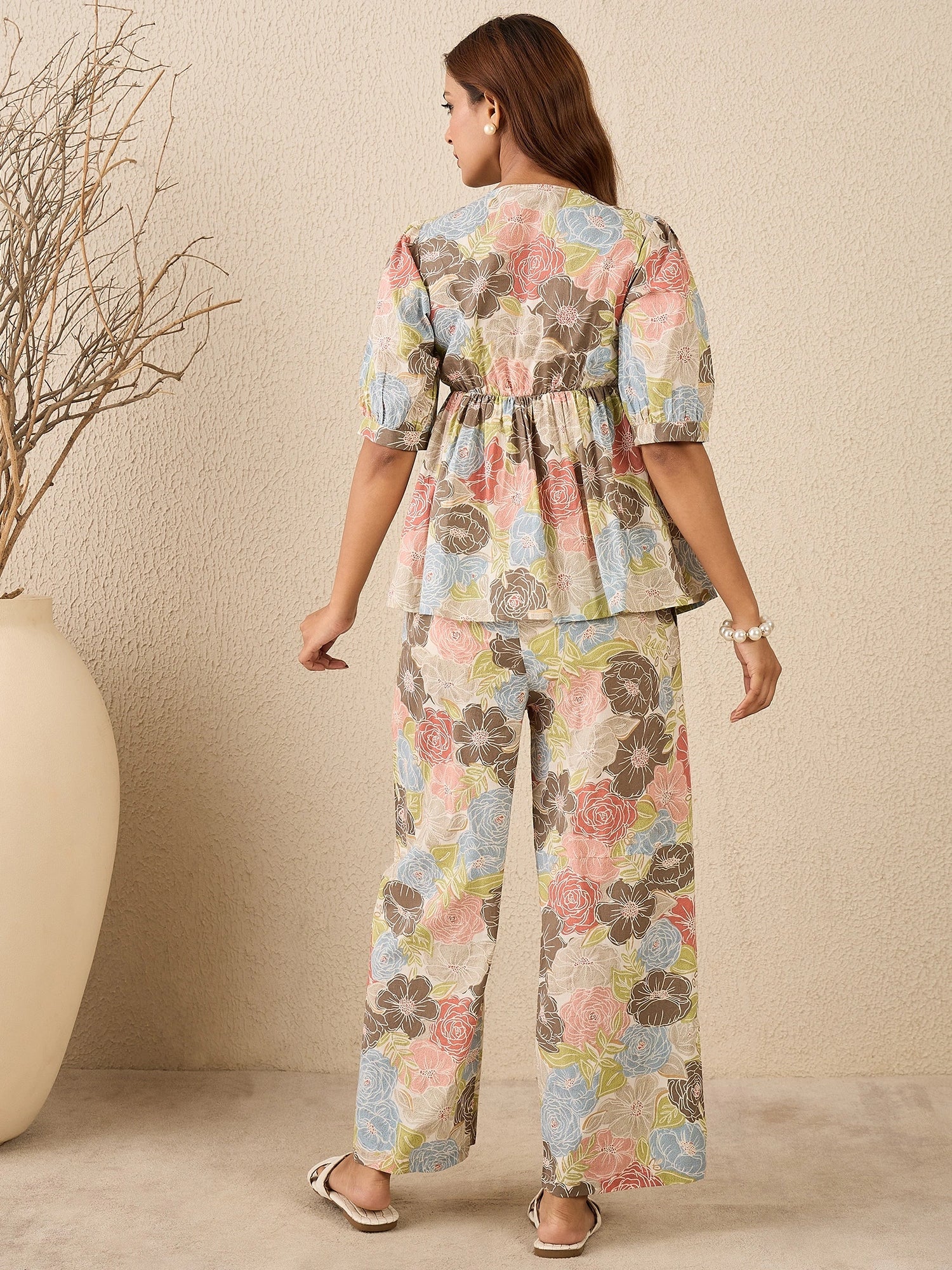 women-printed-twisted-top-with-pant-co-ord-set