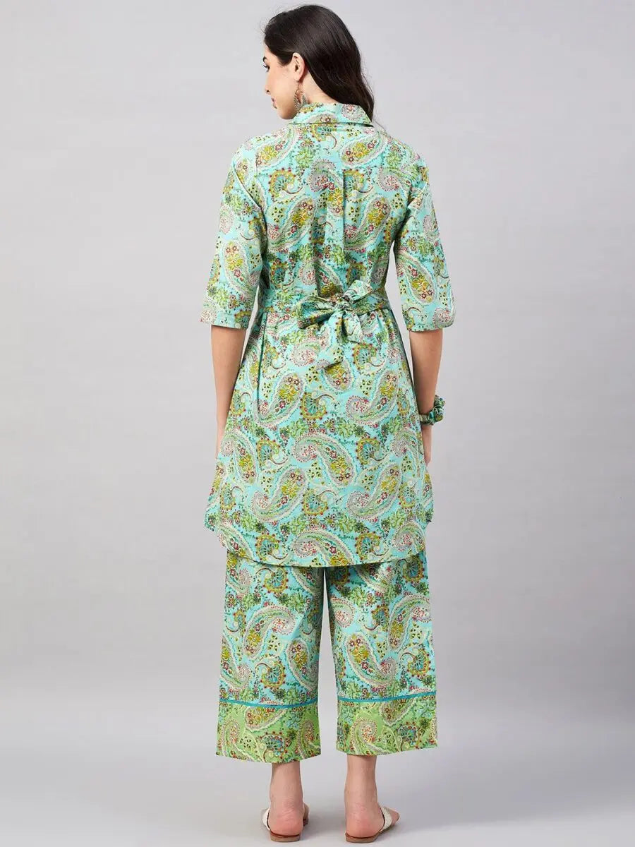 winered-paisley-print-hi-low-two-piece-outfits-for-women-with-scrunchies