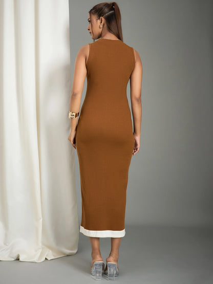 Women's Center Slit Bodycon Midi Dress