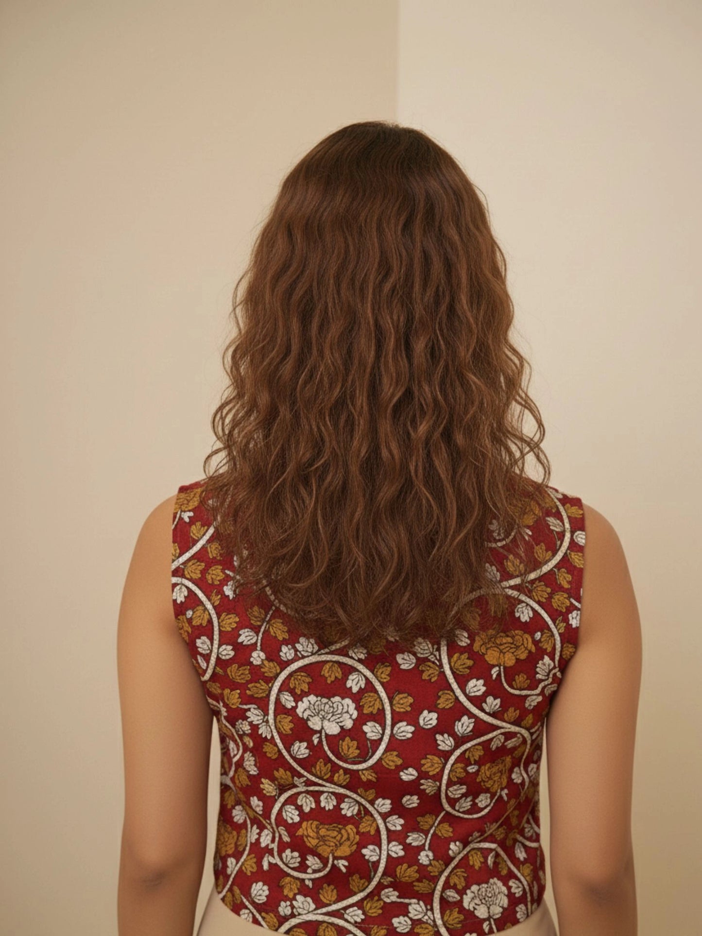 Women Maroon Lace Detailing Waistcoat Top